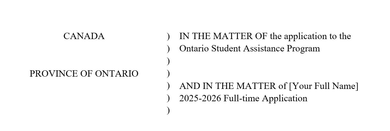 OSAP Application notaryserve.ca OSAP Affidavit